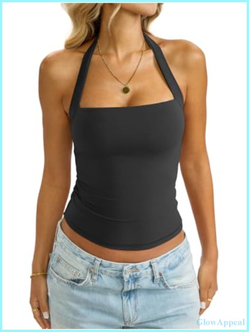 EasyGala Women's Double Lined Halter Top Sleeveless Y2K Summer Tank